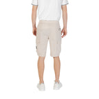 Beige Polyester Bermuda Shorts