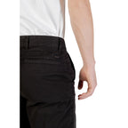 Black Cotton Bermuda Shorts