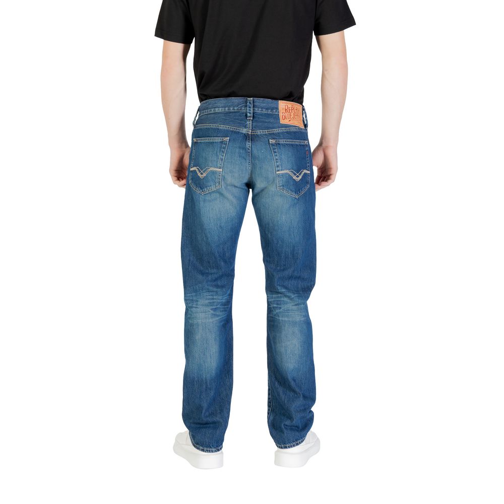 Blue Cotton Relaxed Fit Jeans