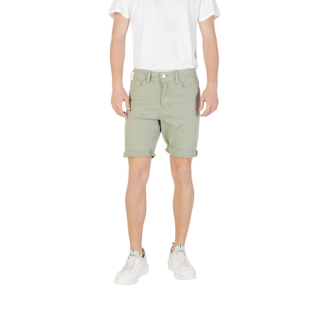 Bicolor Cotton Bermuda Shorts