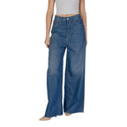 Blue Cotton Bootcut Jeans