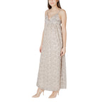 Beige Recycled Polyester Long Dress