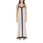 Beige Nylon Long Dress