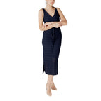 Blue Recycled Polyester Midi Dress