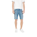 Light Blue Cotton Bermuda Shorts