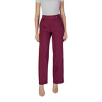 Purple Viscose Casual Pants