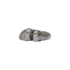 Gray Leather Slippers