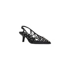 Black Leather High Heel Pumps