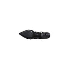 Black Leather High Heel Pumps
