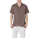 Brown Viscose Shortsleeve Shirt