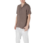 Brown Viscose Shortsleeve Shirt