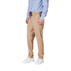 Beige Polyester Pants