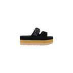Black Suede Leather Platform Sandals