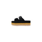 Black Suede Leather Platform Sandals