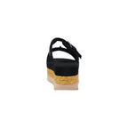Black Suede Leather Platform Sandals