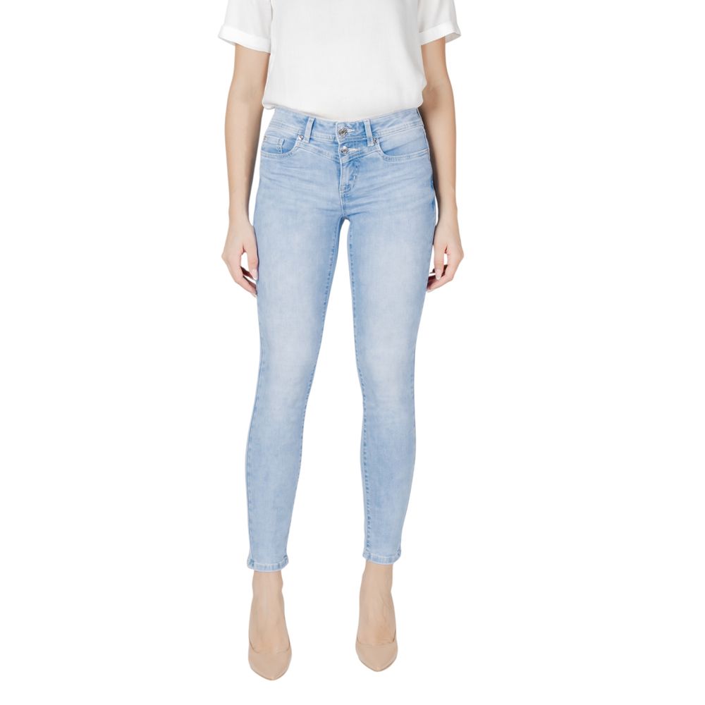 Light Blue Cotton Skinny Jeans