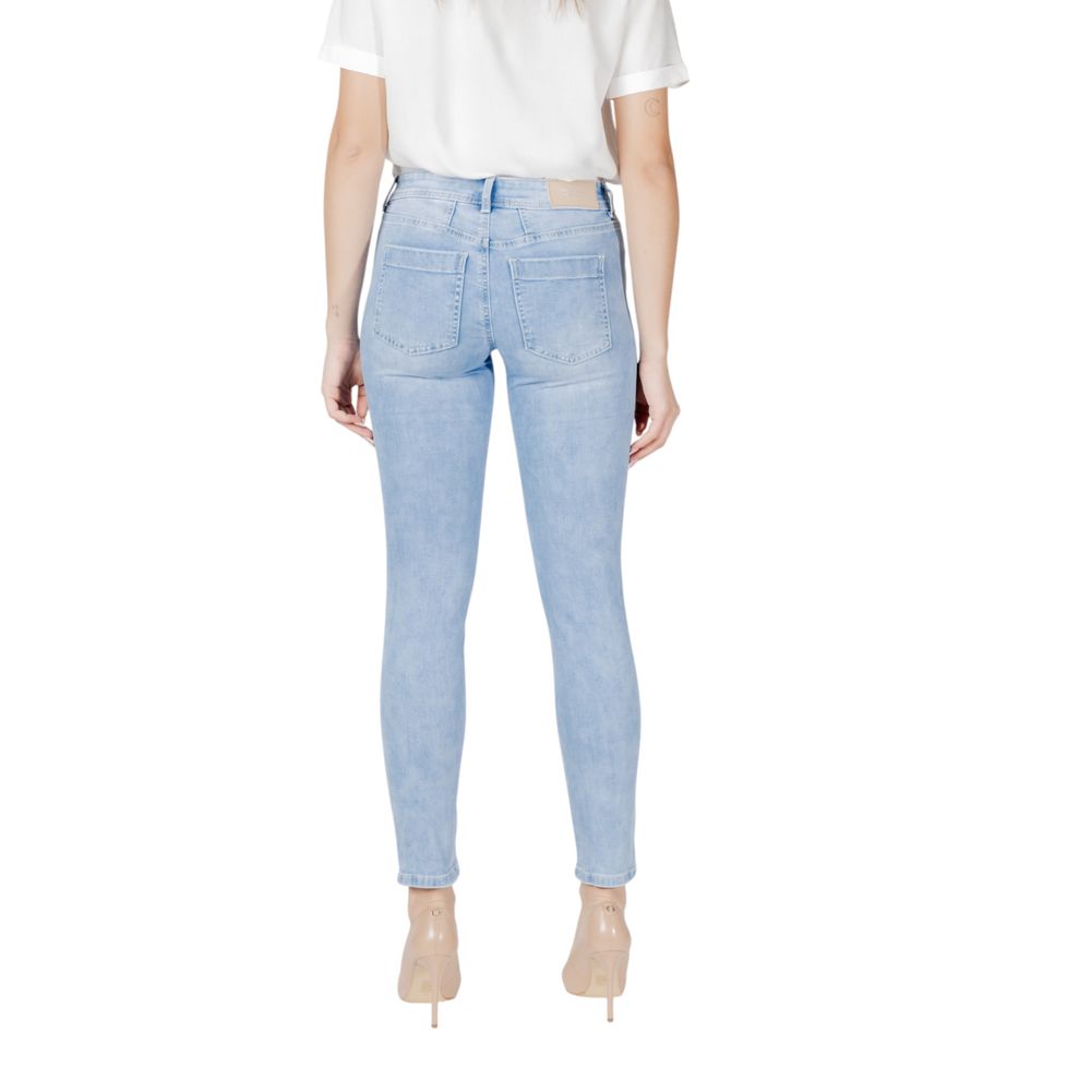 Light Blue Cotton Skinny Jeans