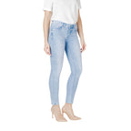 Light Blue Cotton Skinny Jeans