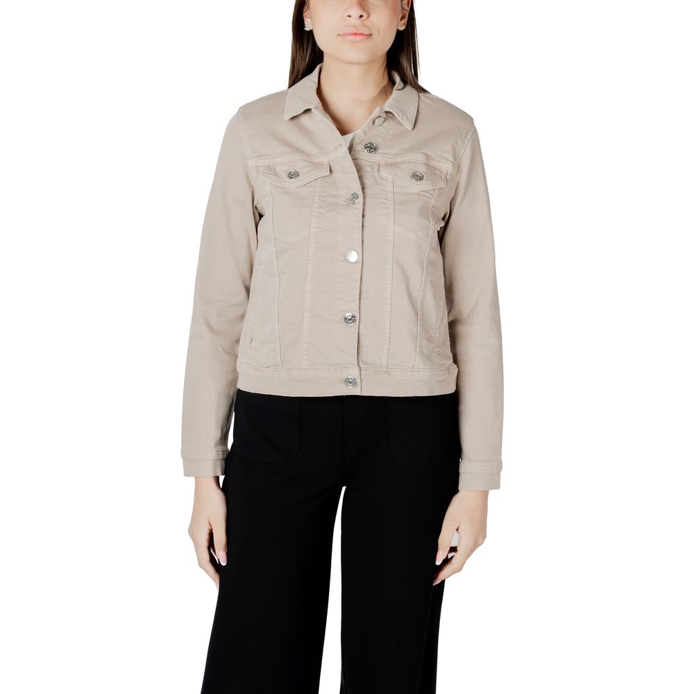 Beige Cotton Denim Jacket