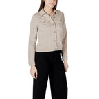 Beige Cotton Denim Jacket