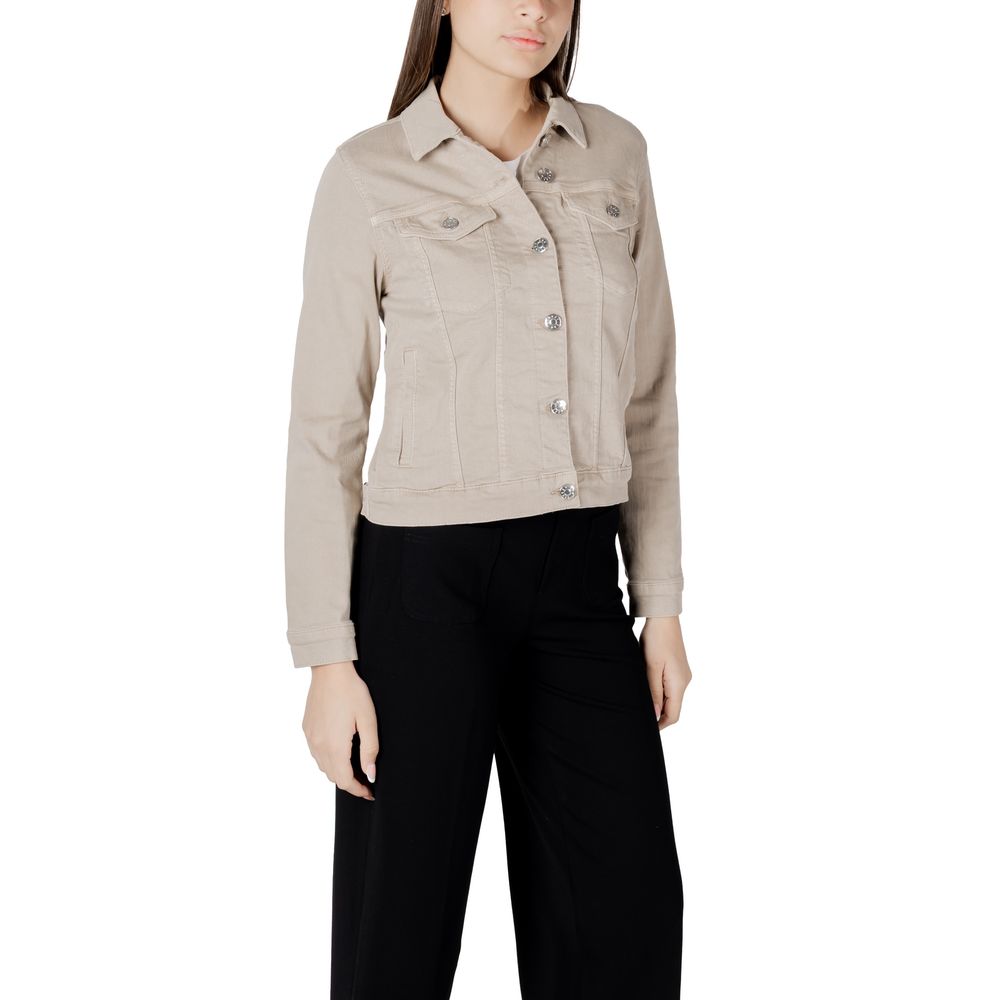 Beige Cotton Denim Jacket