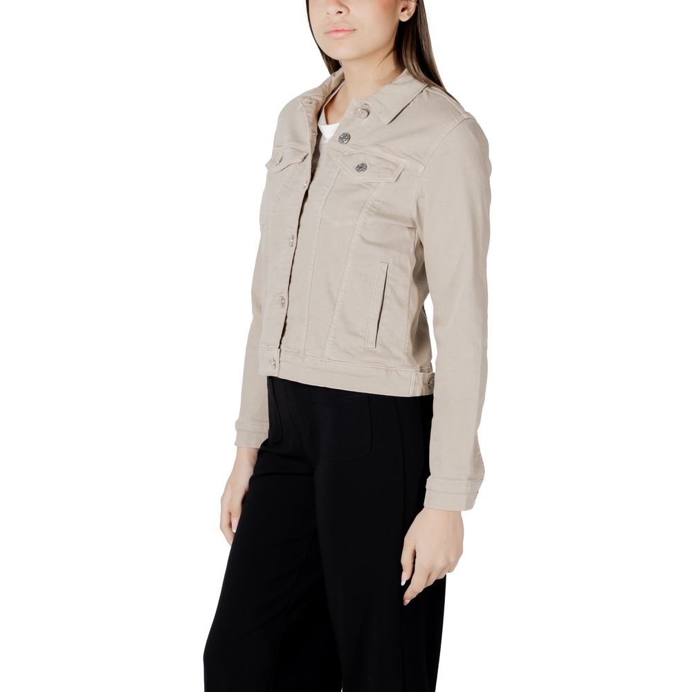 Beige Cotton Denim Jacket