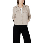 Beige Cotton Denim Jacket
