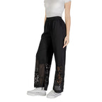Black Cotton Casual Pants
