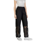 Black Cotton Casual Pants