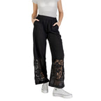 Black Cotton Casual Pants