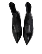 Black Stretch Stilettos Booties Socks Shoes