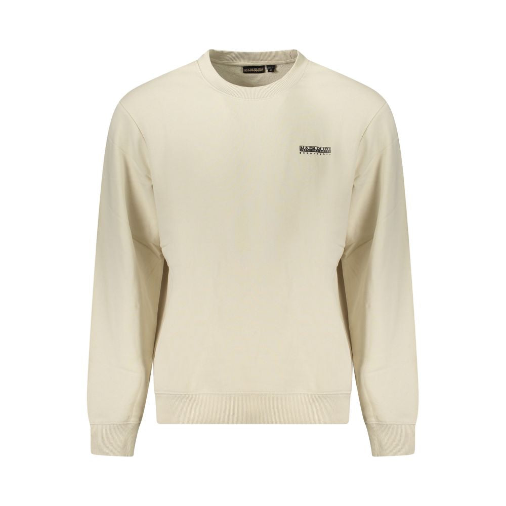 Beige Cotton Men Sweatshirt
