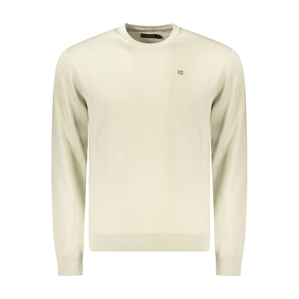 Beige Cotton Men Sweater