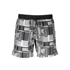 Black Polyester Men's Swim Boxer