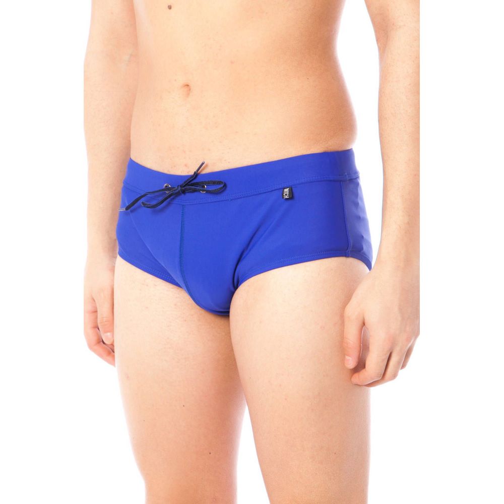 Blue Polyamide Mens Swim Briefs