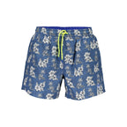 Blu Polyester Men Swim Boxer