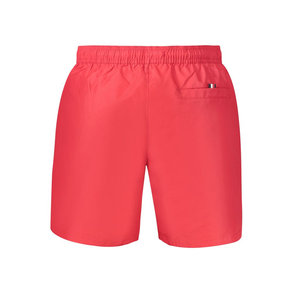Red Polyester Men's Swim Boxer