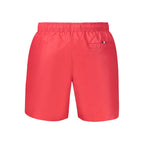 Red Polyester Men's Swim Boxer
