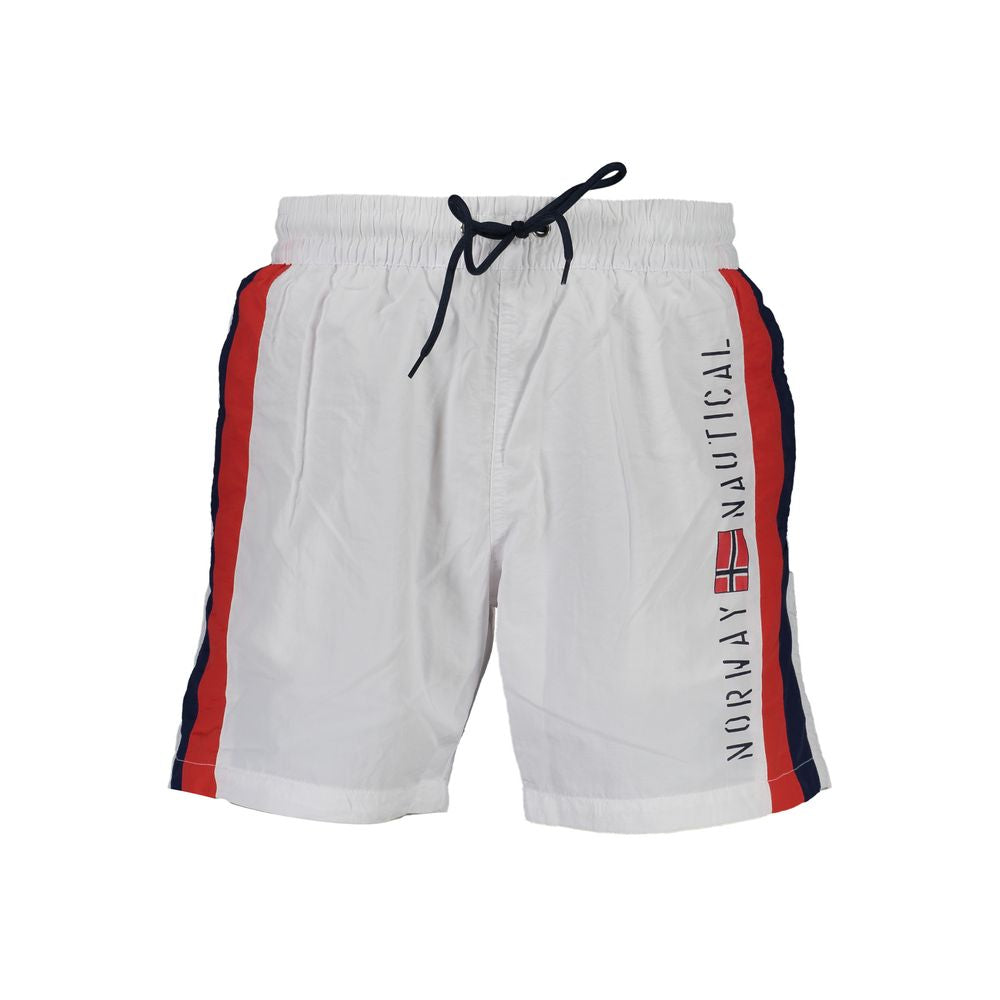 White Polyamide Men's Swim Boxer