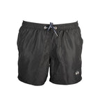 Black Polyester Men's Swim Trunk