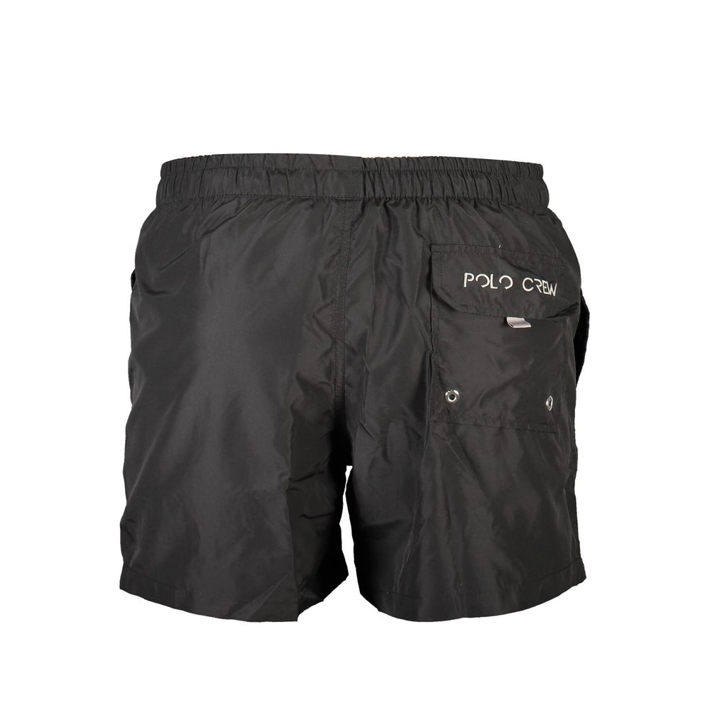 Black Polyester Men's Swim Trunk