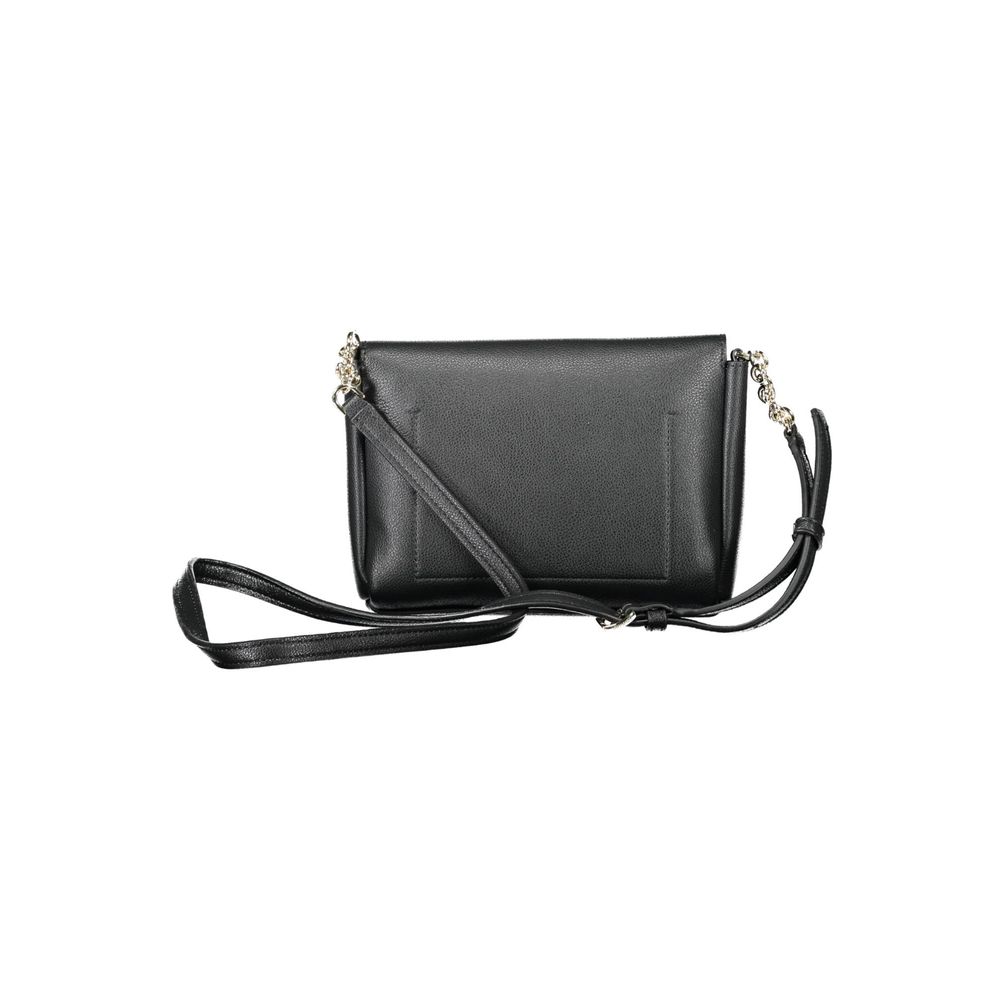 Black Polyurethane Women Shoulder Bag