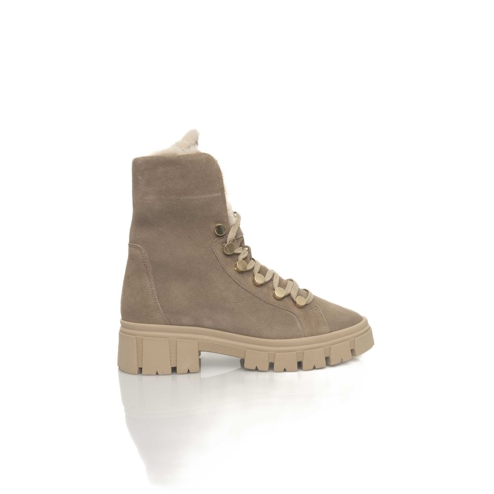 Beige Cowhide Women Boot