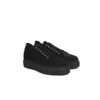 Black Calfskin Women Platform Sneaker