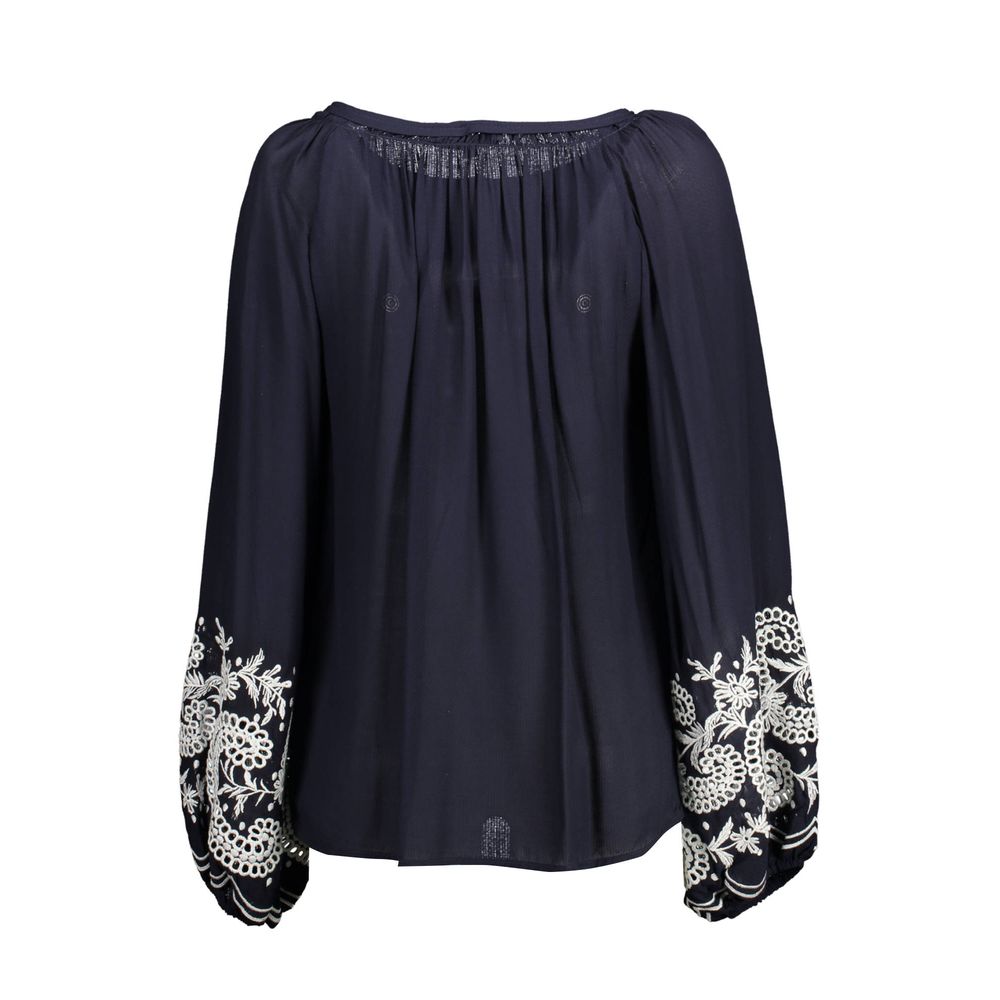 Blu Viscosa Donna Camicia