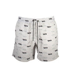 White Polyester Men's Swim Trunks