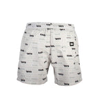 White Polyester Men's Swim Trunks
