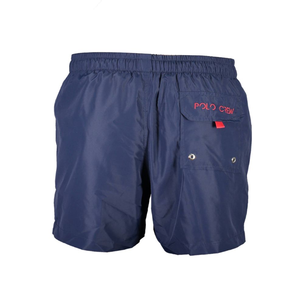 Blue Polyester Men's Swim Trunk