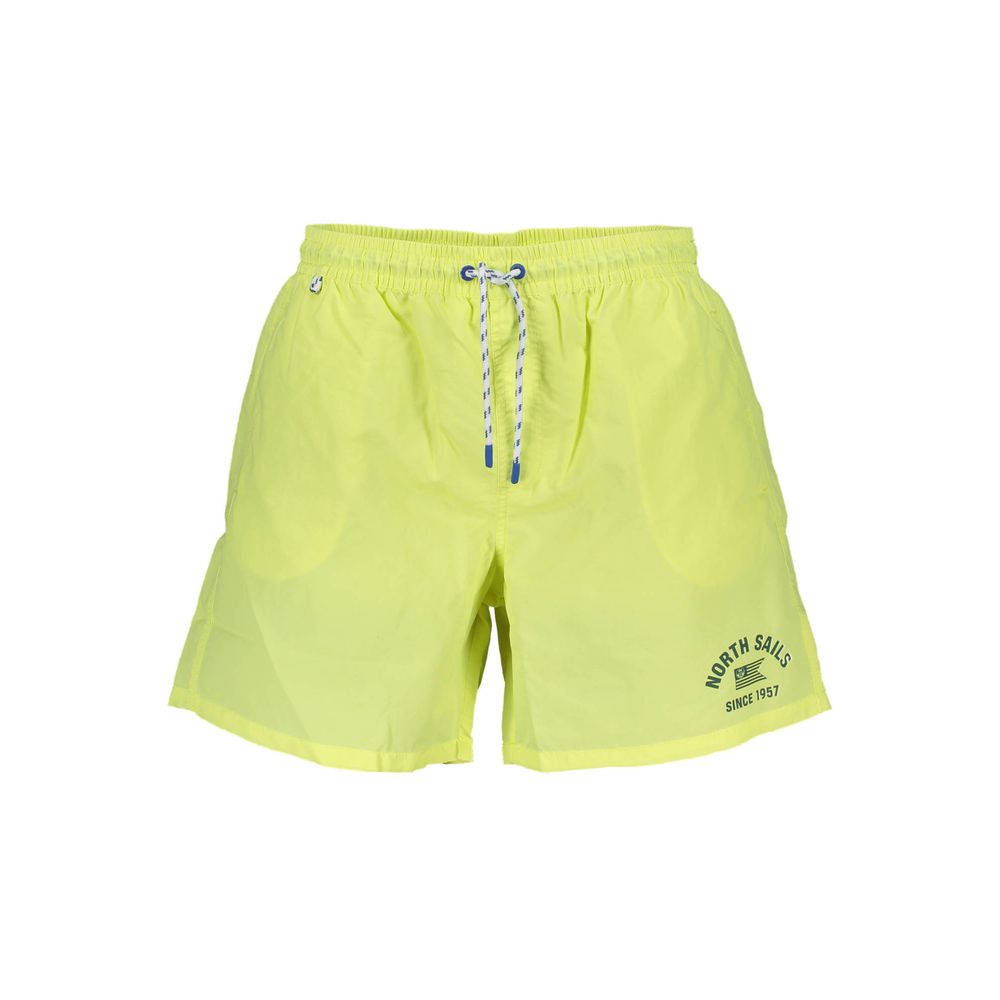 Yellow Polyester Men's Swim Short