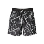 Black Polyester Men's Swim Trunk